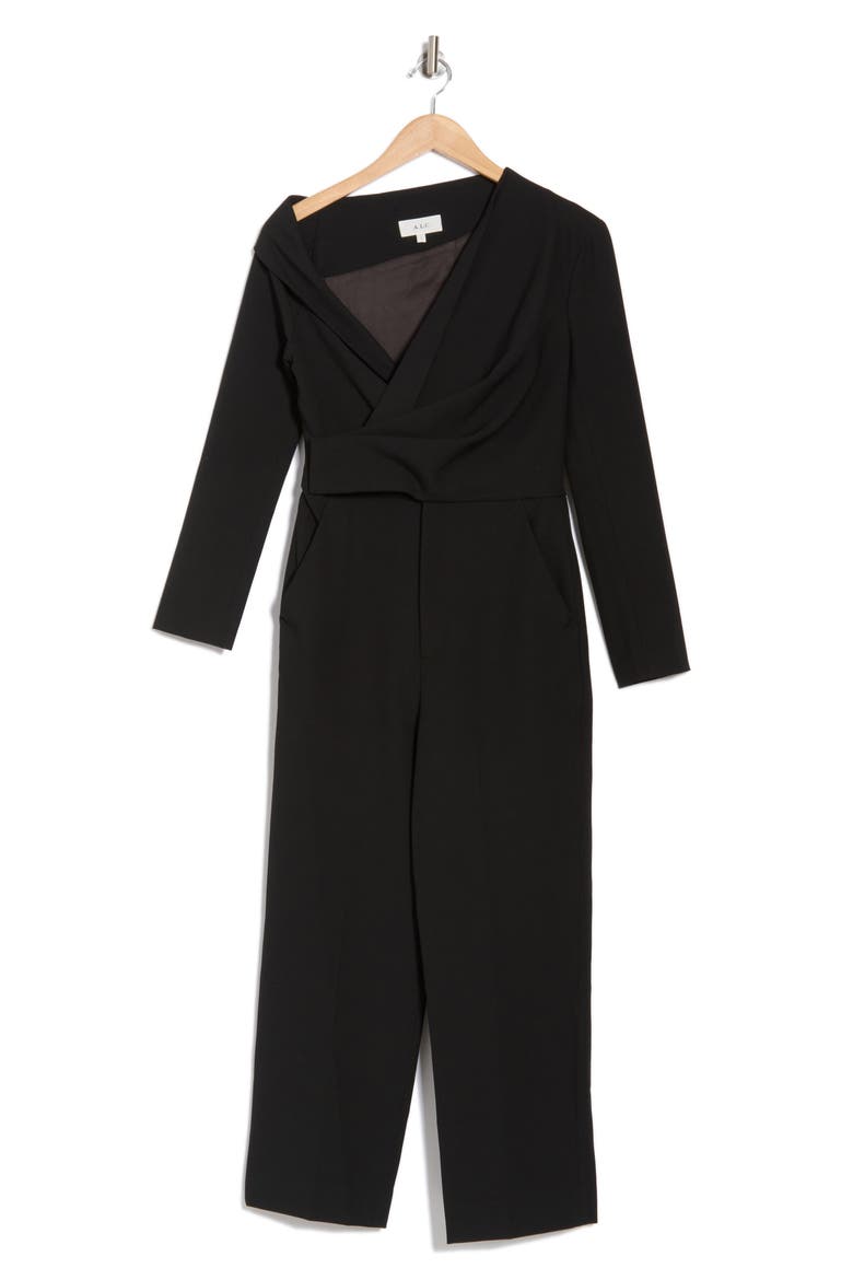Skyla One Shoulder Blazer Jumpsuit, Alternate, color, BLACK