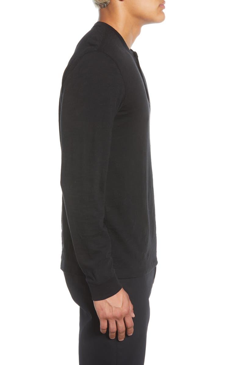 Vince Long Sleeve Slub Henley, Alternate, color, Black
