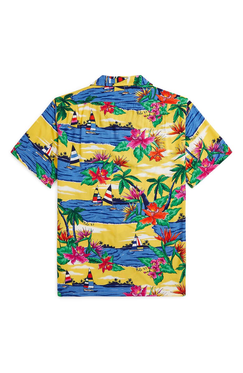 Polo Ralph Lauren Sailboat Print Camp Shirt, Alternate, color, 6324 Club Sail