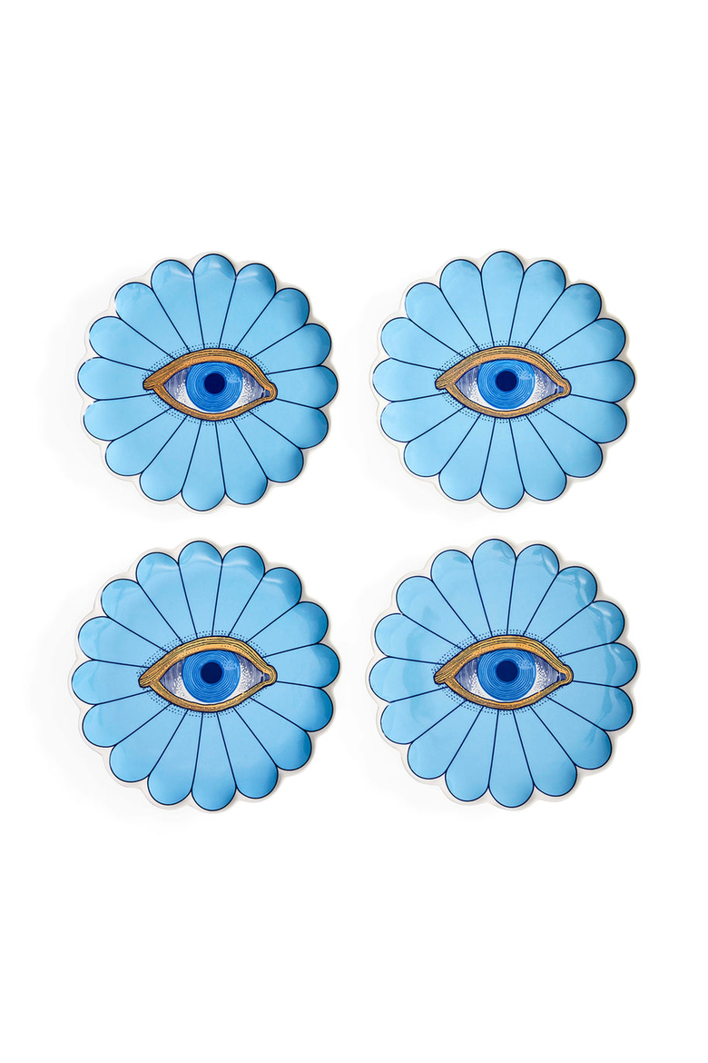 Fleur Canapé Plate Set, Main, color, Blue / Gold