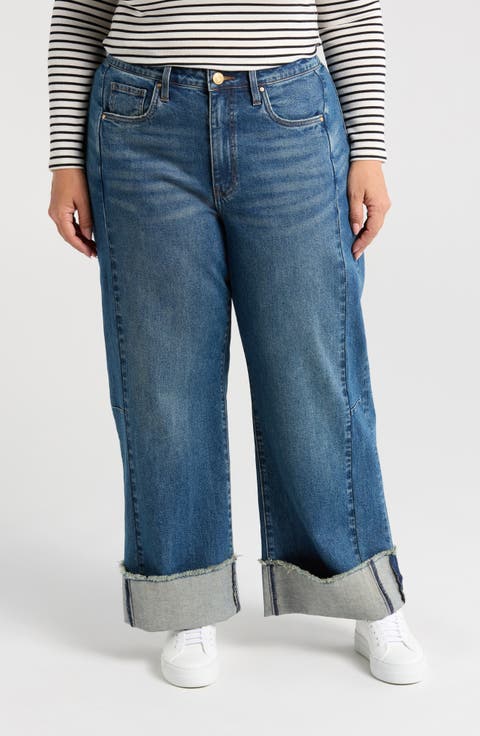 Meg Cuffed Wide Leg Jeans (Commitment) (Plus)