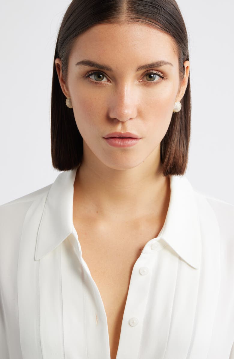 Nordstrom Pavé Orb Huggie Earrings, Alternate, color, Clear- Gold