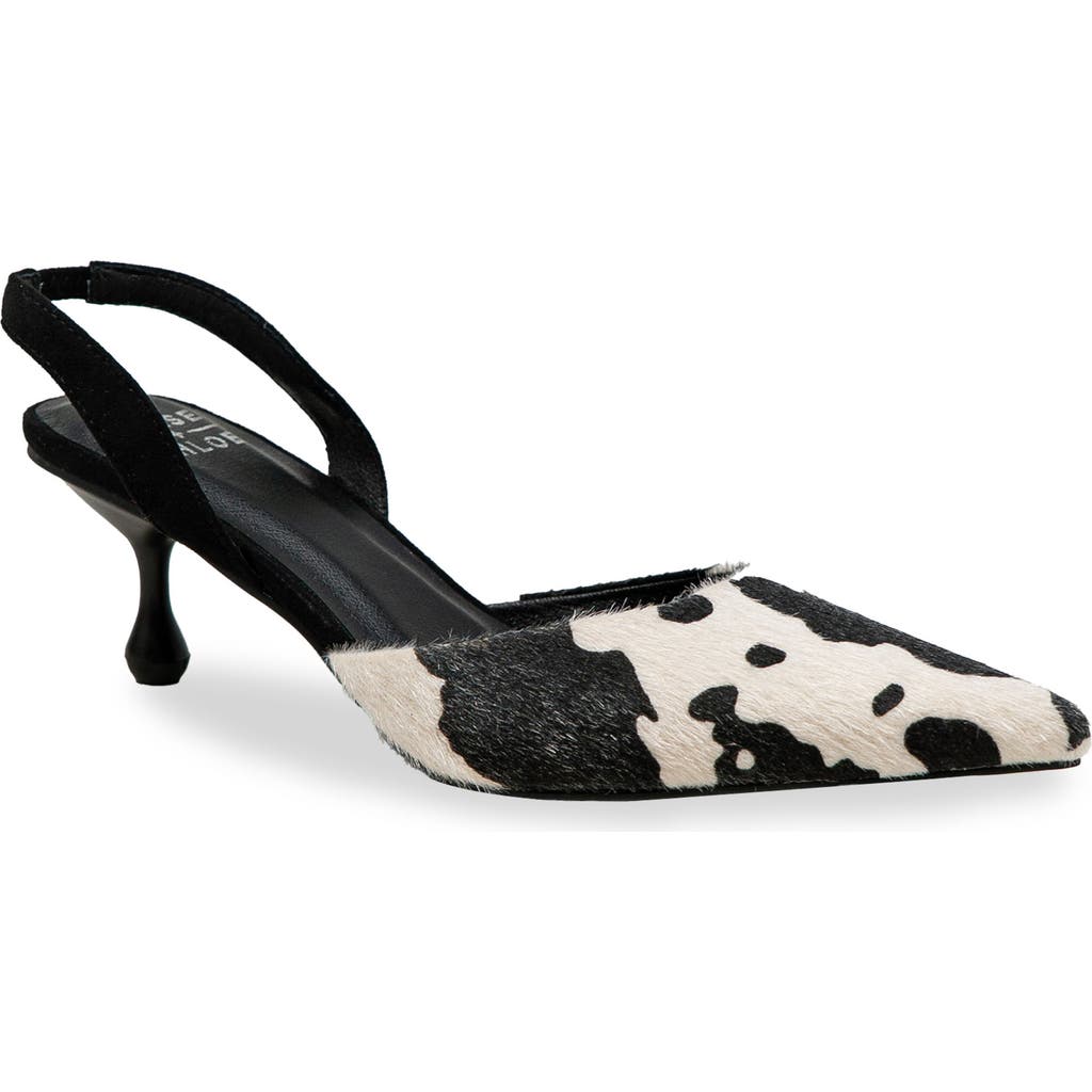 Chase & Chloe Chase And Chloe Arima Faux Fur Slingback Pump In Black