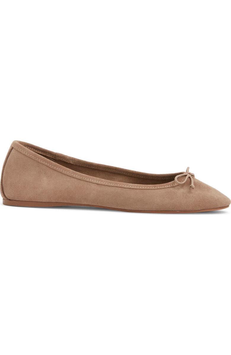 MANGO Bow Round Toe Ballet Flat, Alternate, color, Light/ Pastel Brown