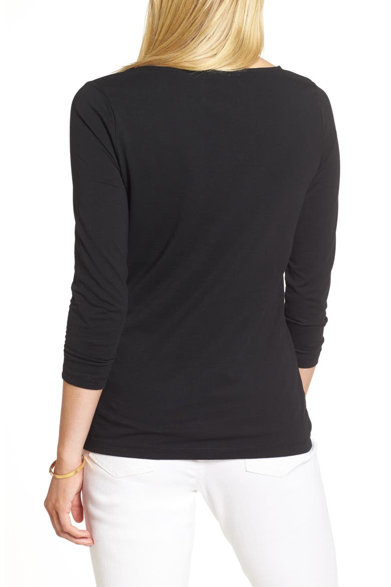 Bateau Neck Tee, Alternate, color, BLACK
