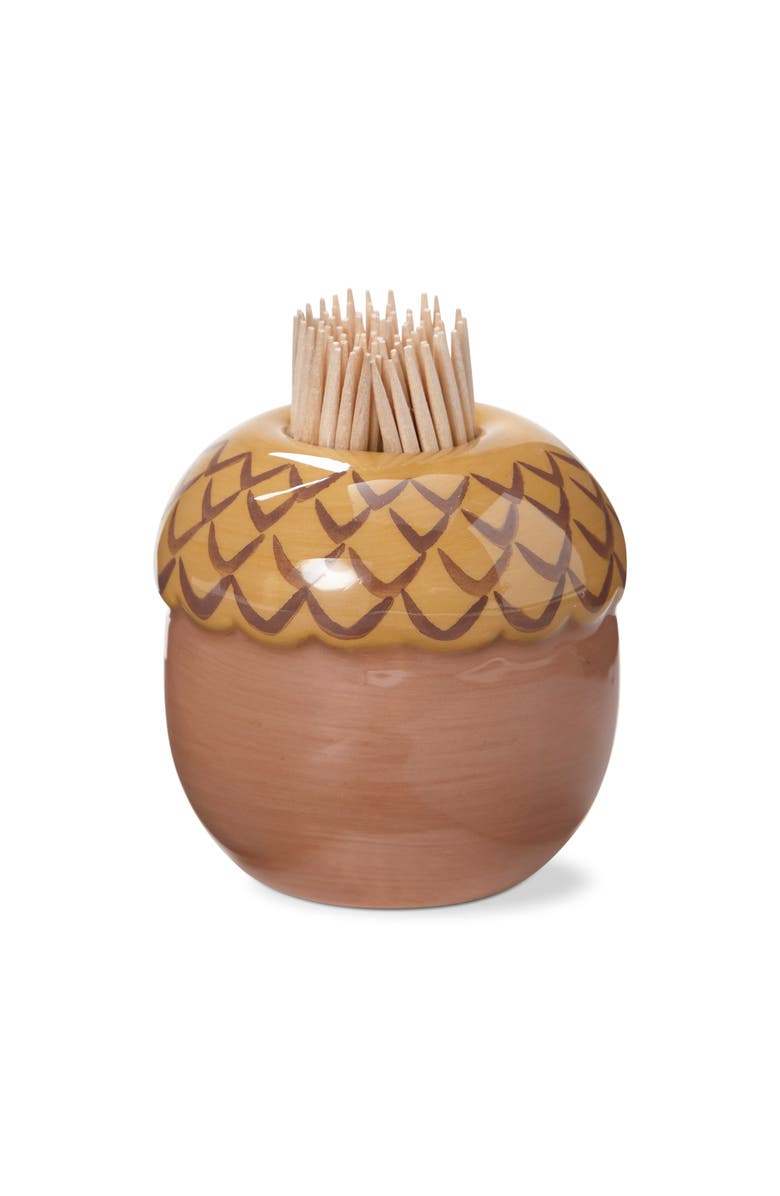 tag Acorn Toothpick Holder Set Ceramic Kitchen Fall Harvest, Main, color, 