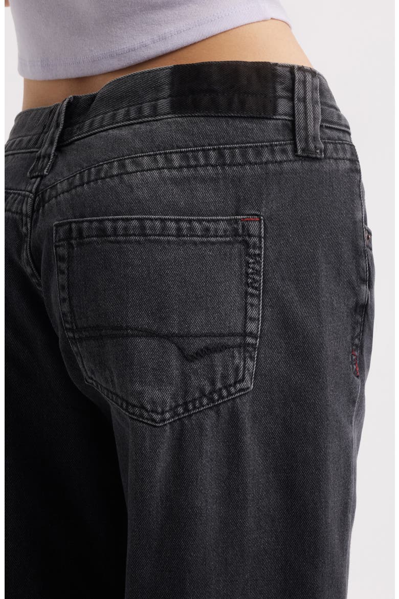 Kayla Low Rider Wide Leg Jeans, Alternate, color, BLACK