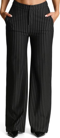 Pinstripe Wide Leg Pants