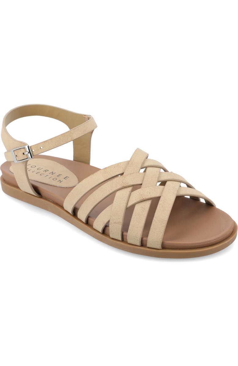 Journee Collection Kimmie Ankle Strap Sandal, Main, color, Taupe