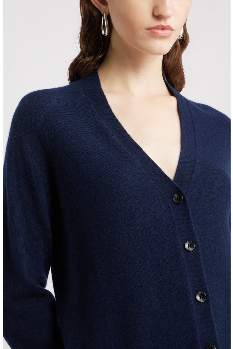 Cashmere V-Neck Cardigan, Alternate, color, NAVY NIGHT