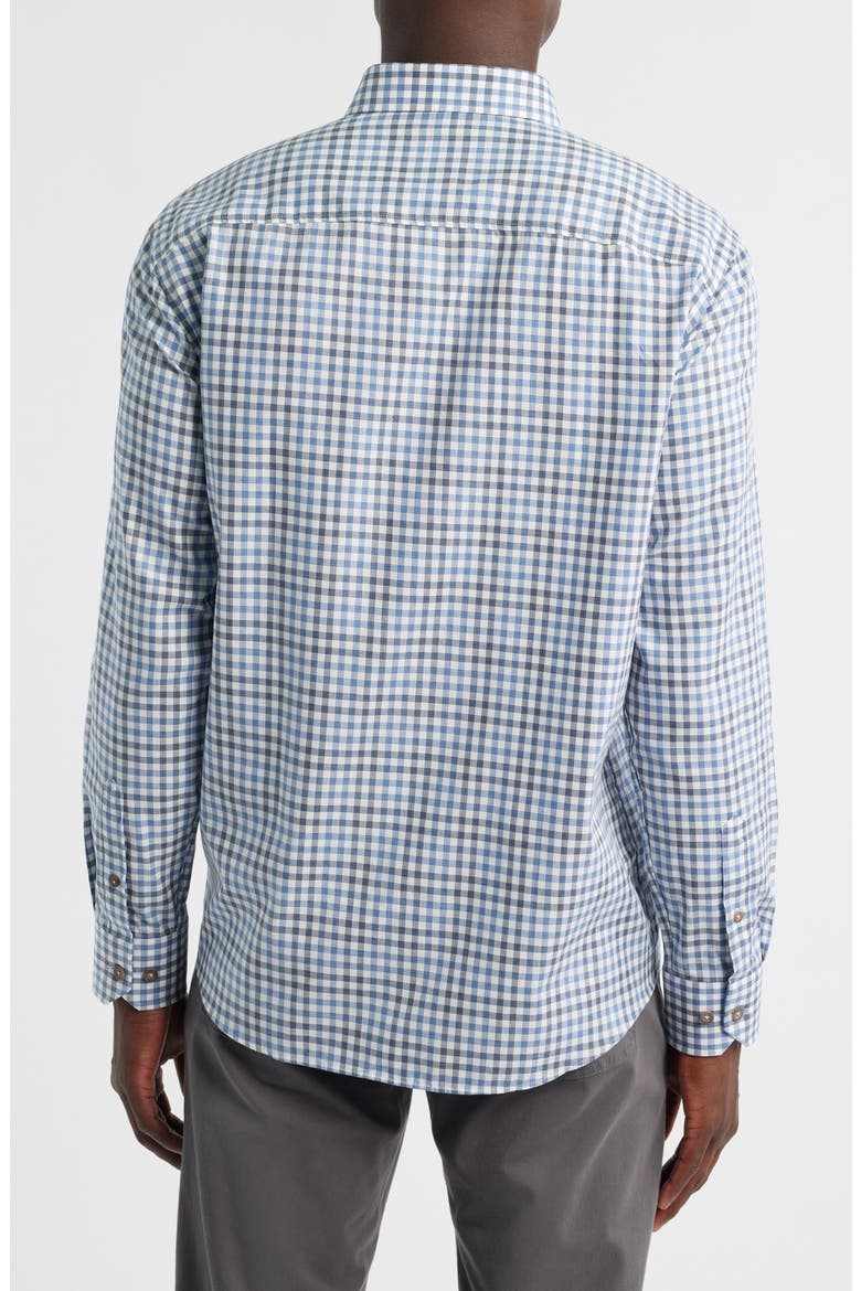 Check Heathered Cotton Button-Up Shirt, Alternate, color, BLUE/ NAVY TONAL CHECK SHIRT