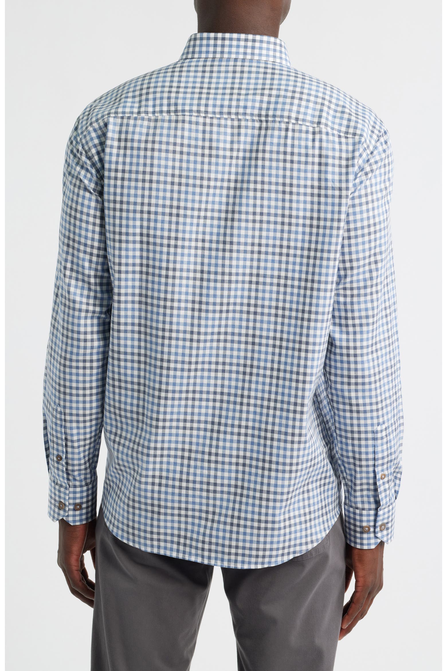 Card Color Button Johnston & Murphy Check Heathered Cotton Button-Up Shirt (Men) | Nordstrom