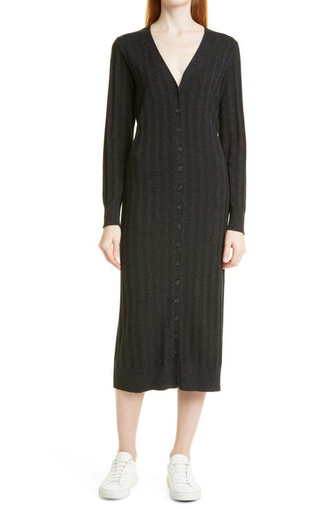 Marled Silk & Cashmere Blend Long Sleeve Dress
