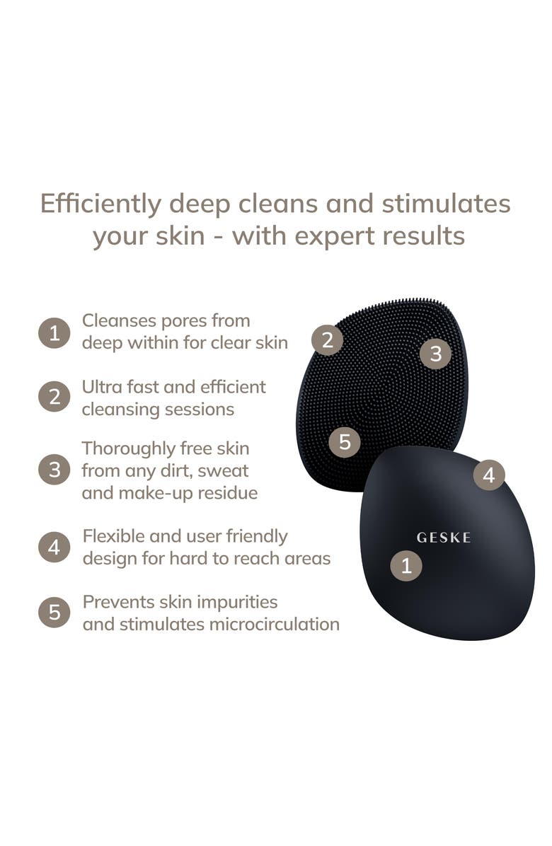 GESKE SmartAppGuided Facial Brush | 4 in 1, Alternate, color, Black