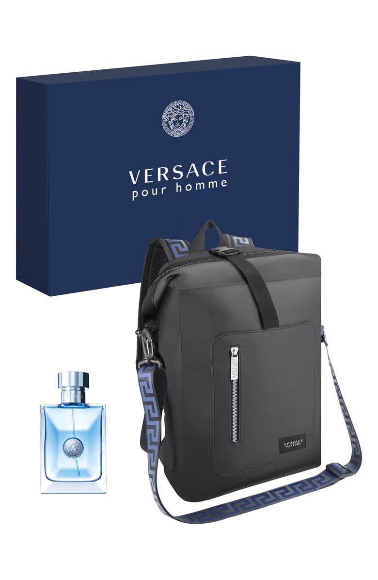 Versace pour Homme Eau de Toilette & Backpack Fragrance Set $142 Value, Main, color, 