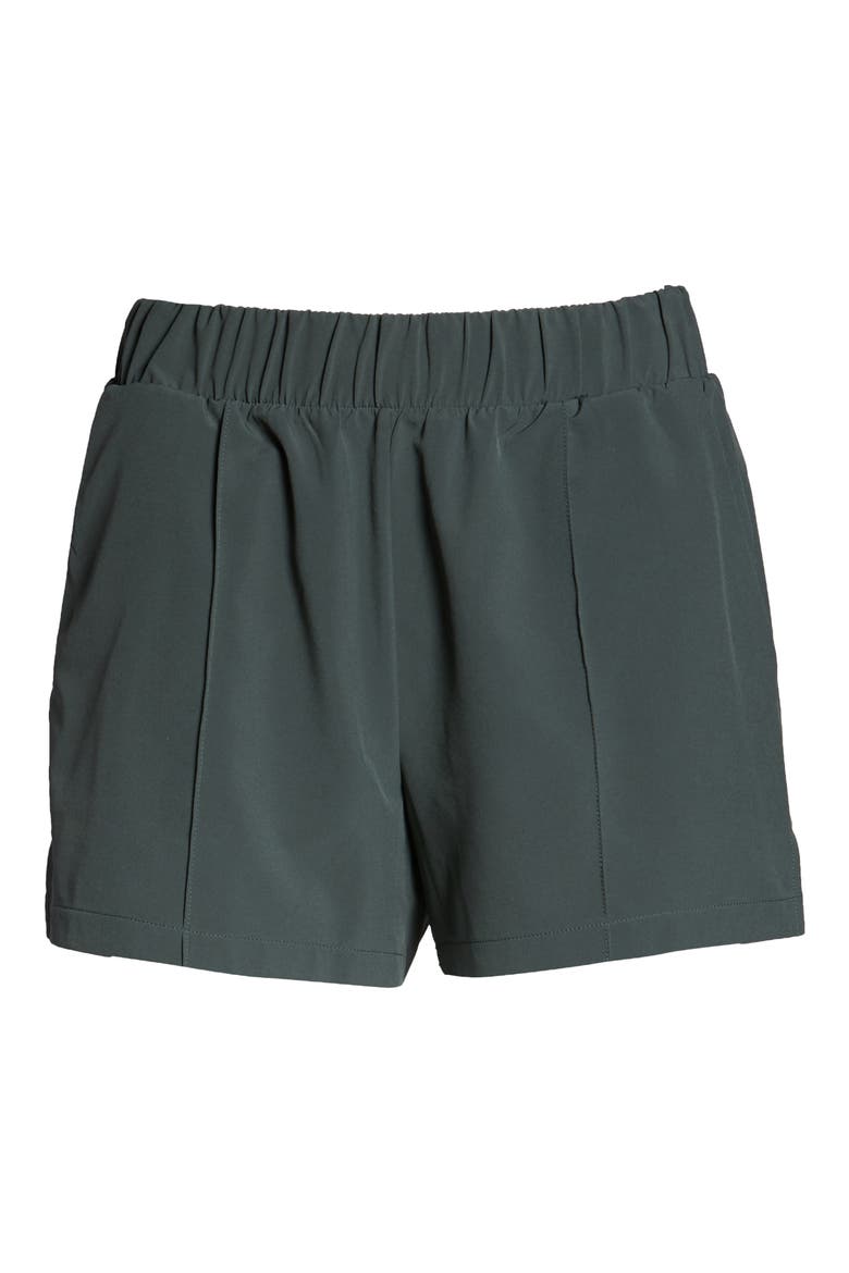 Taylor Getaway High Waist Stretch Recycled Polyester Shorts, Alternate, color, GREEN URBAN