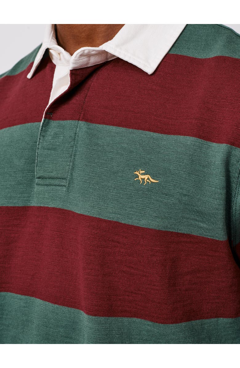 Aubin Irnham Long Sleeve Collared Rugby Shirt, Alternate, color, Forest/Burgundy Stripe