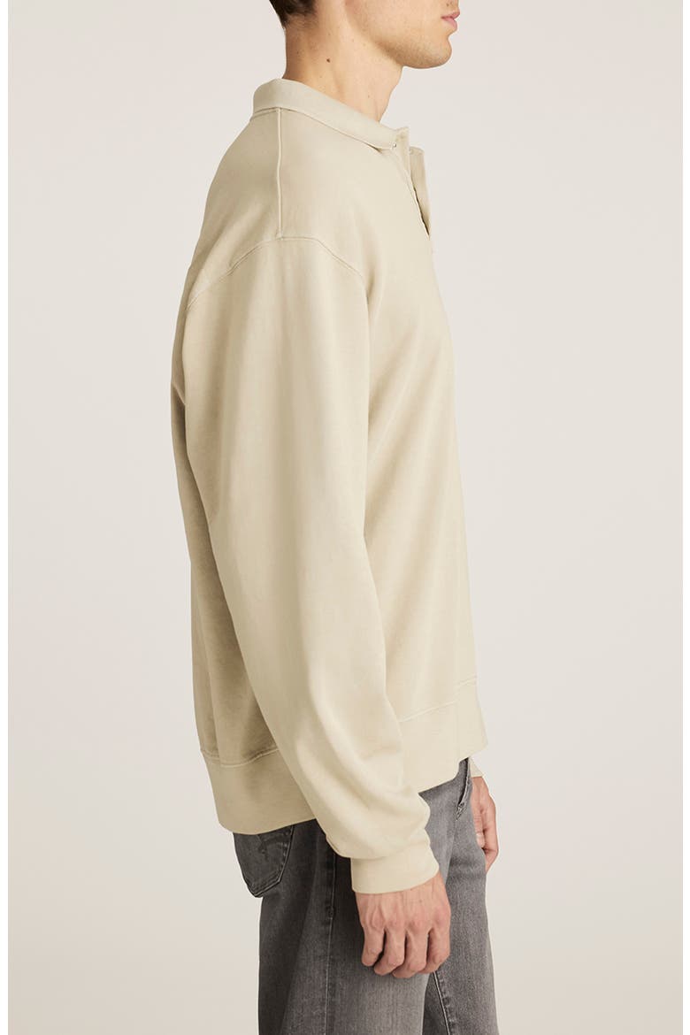 Abbey Stone Cotton Polo Sweatshirt, Alternate, color, ABBEY STONE