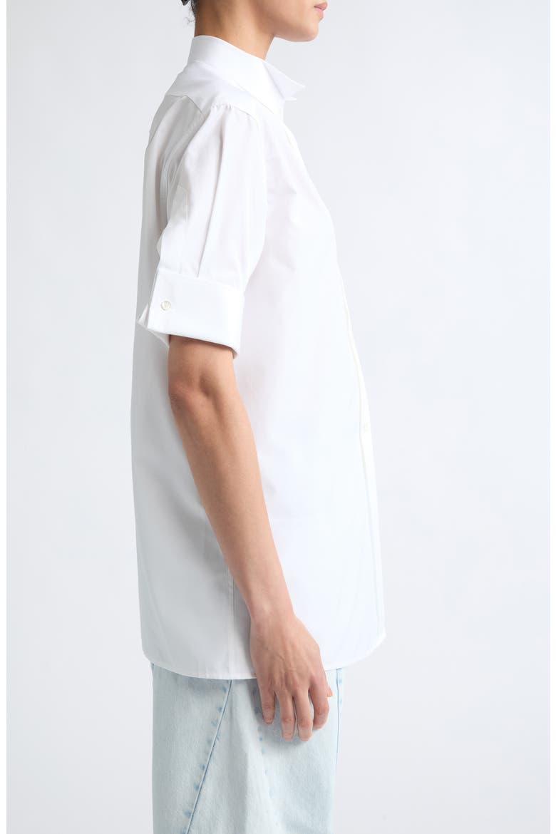 Short Sleeve Cotton Poplin Snap-Front Shirt, Alternate, color, WHITE
