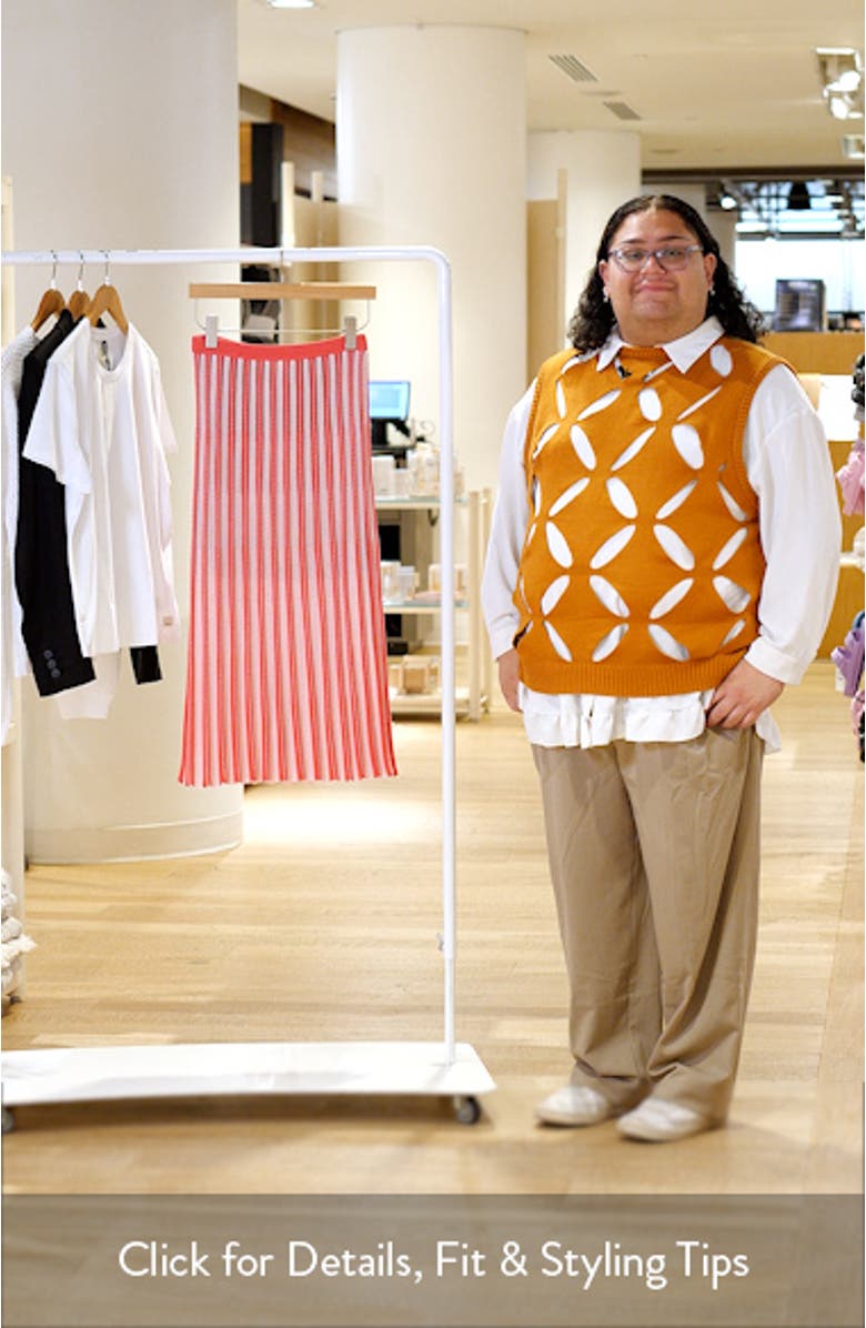 Pointelle Stitch A-Line Sweater Skirt, sales video thumbnail