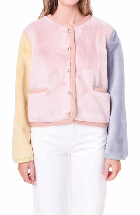 Colorblock Faux Fur Jacket