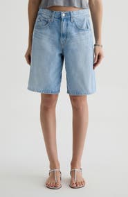 AG Hattie High Waist Barrel Denim Bermuda Shorts