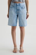 AG Hattie High Waist Barrel Denim Bermuda Shorts