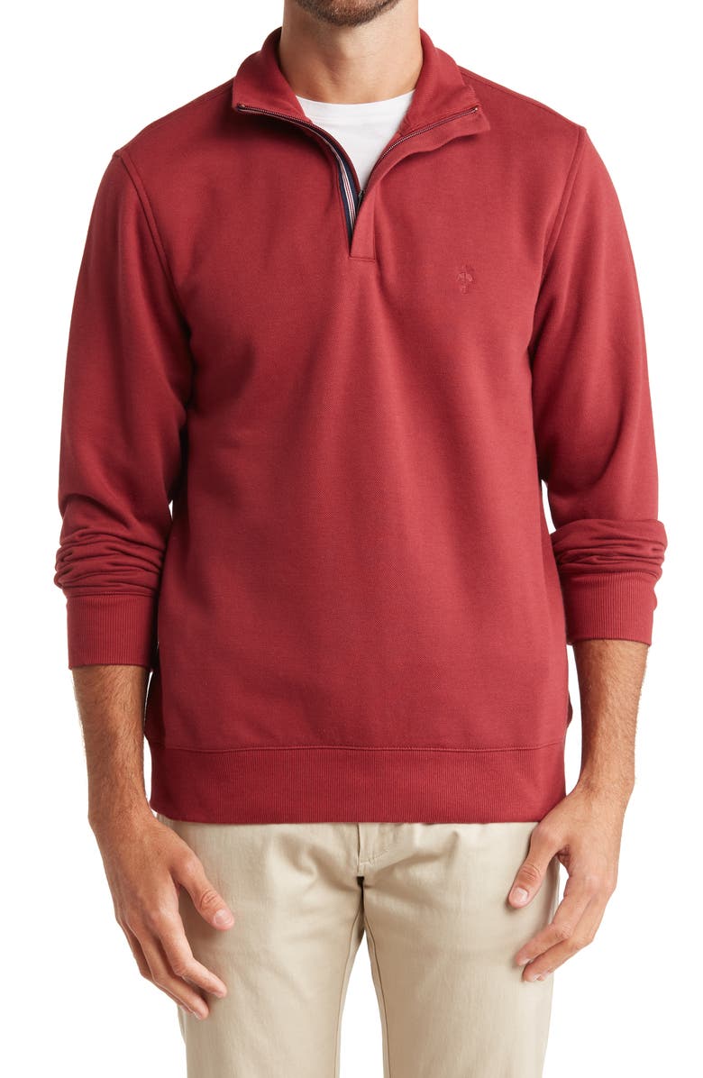 Brooks Brothers Piqué Knit Half Zip Sweatshirt, Main, color,
