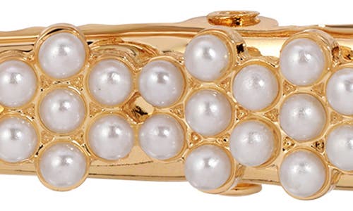 Ettika Set Of 2 Imitation Pearl Cluster Hair Clips In Gold