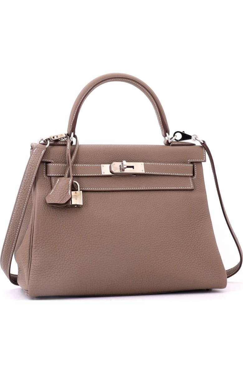 Pre-Owned Hermes Kelly Handbag Grey Togo with Palladium Hardware 28, Alternate, color, Etoupe