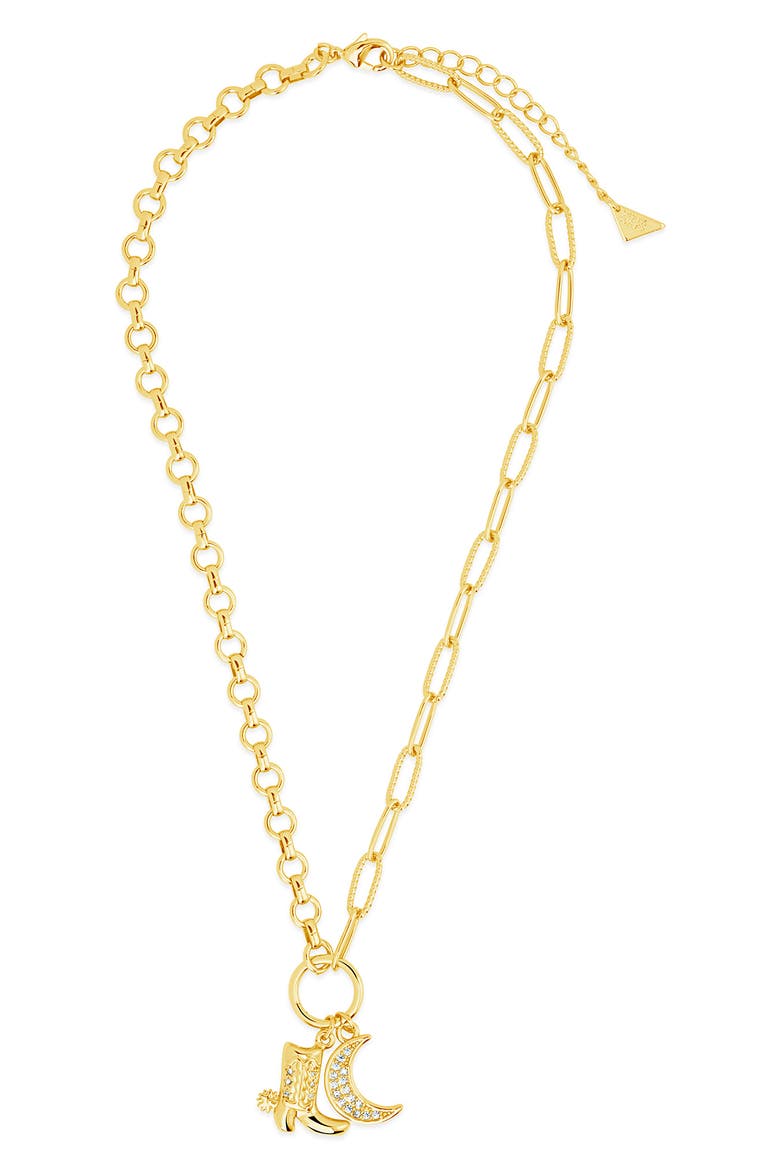 Kelsea Cubic Zirconia Charm Pendant Necklace, Main, color, GOLD
