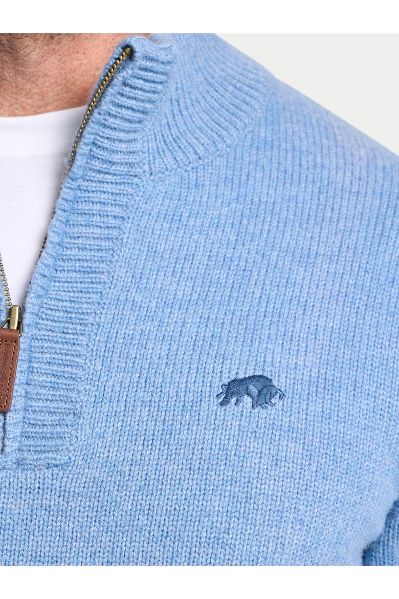 Chunky Fleck Quarter Zip Knit Sweater, Alternate, color, Chambray