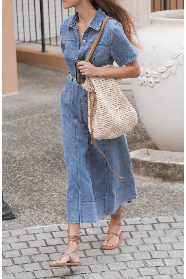 Tamara Maxi Dress, Alternate, color, MED DENIM