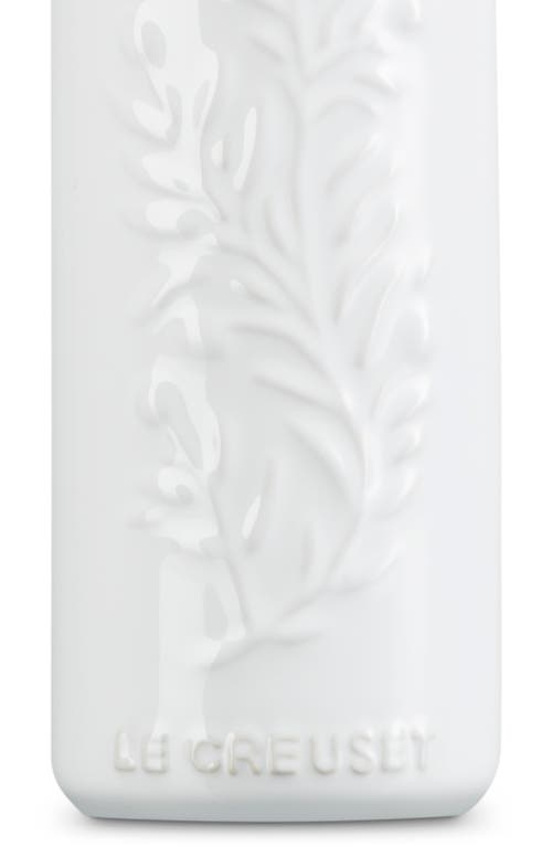 Le Creuset Olive Branch Stoneware Oil Cruet In White