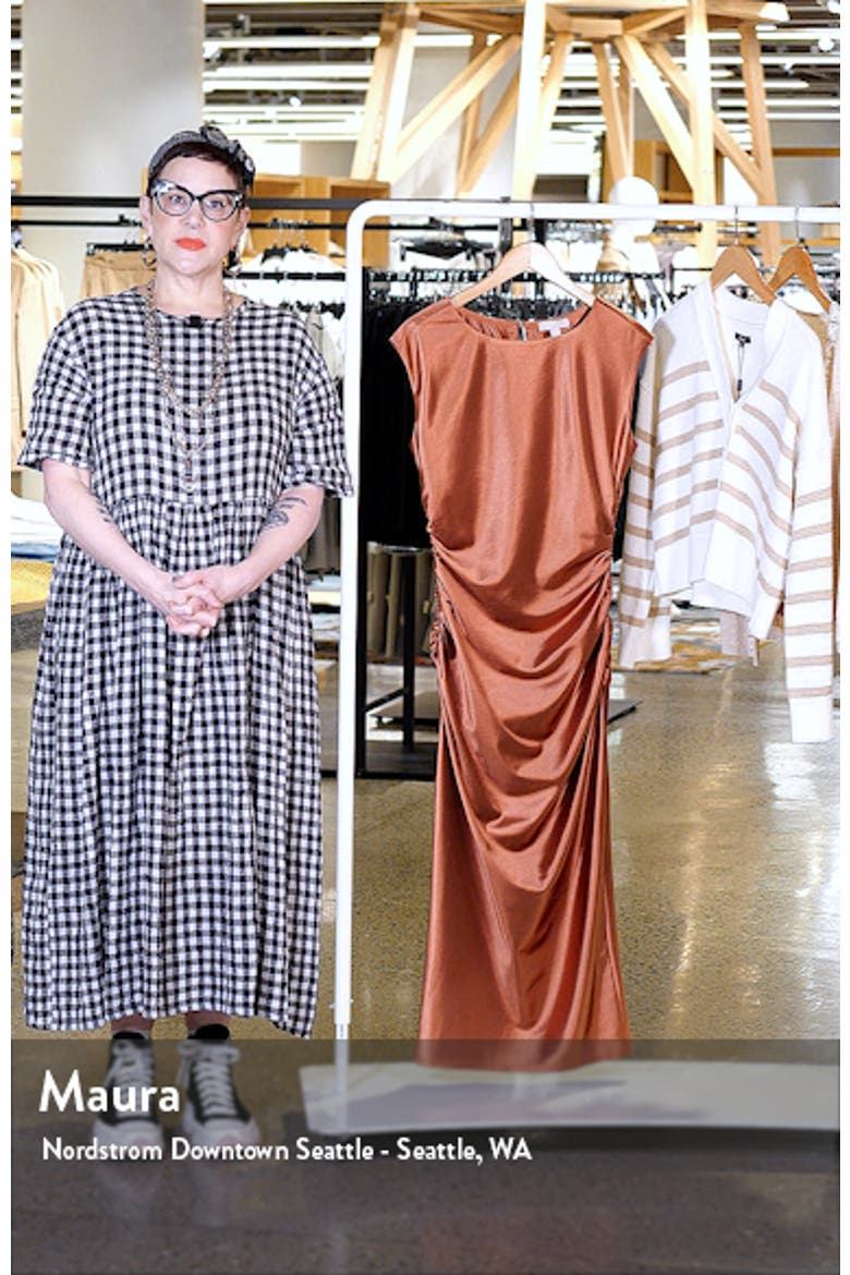Metallic Satin Midi Dress video