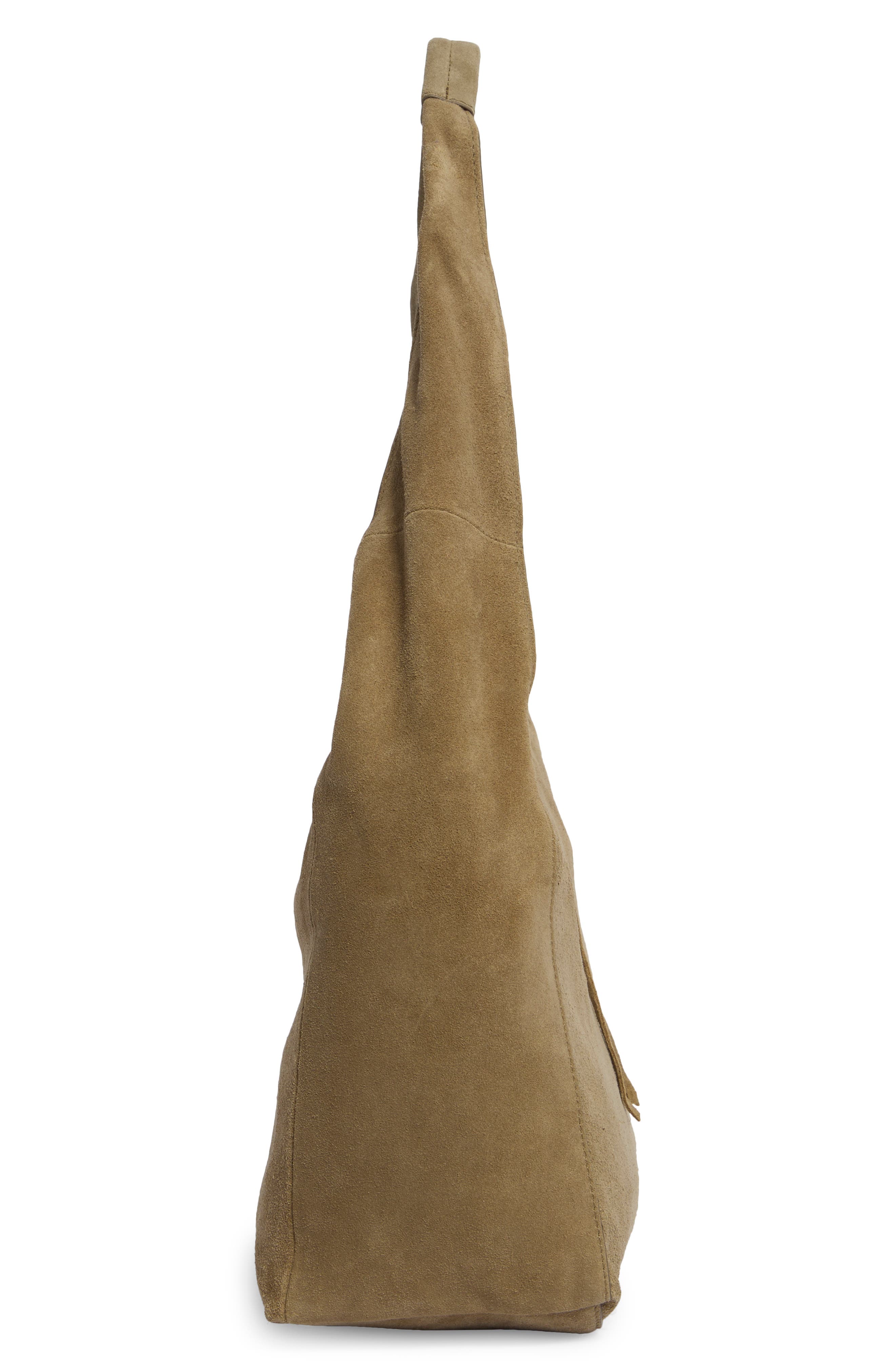 Clem Leather Hobo Bag, Alternate, color, GOLDEN SANDALWOOD COW SUEDE
