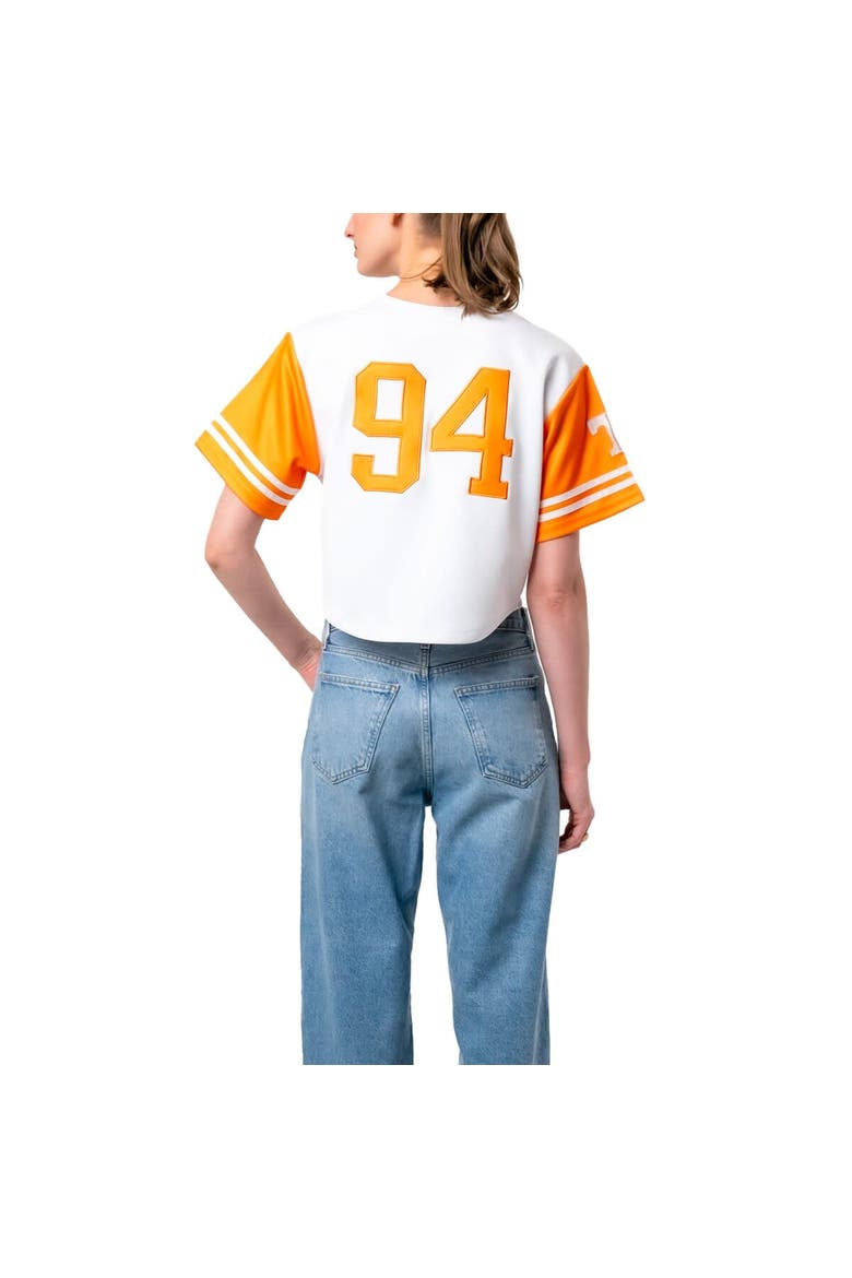 Women's Established & Co. White Tennessee Volunteers Baseball Jersey Cropped T-Shirt, Alternate, color, White