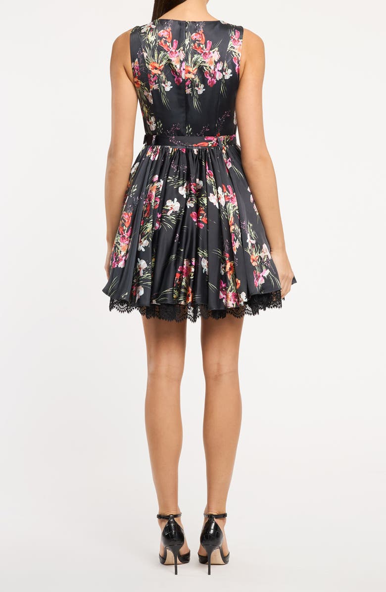Cinq à Sept Caelia Iris Bouquet Sleeveless Minidress, Alternate, color, Black Multi