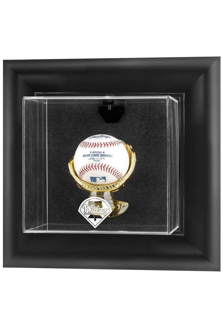Philadelphia Phillies Black Framed Wall-Mounted Logo Baseball Display Case, Main, color, Black