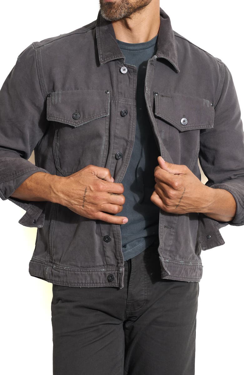 Rowan Baron Canvas Trucker Jacket, Alternate, color, Faded Black