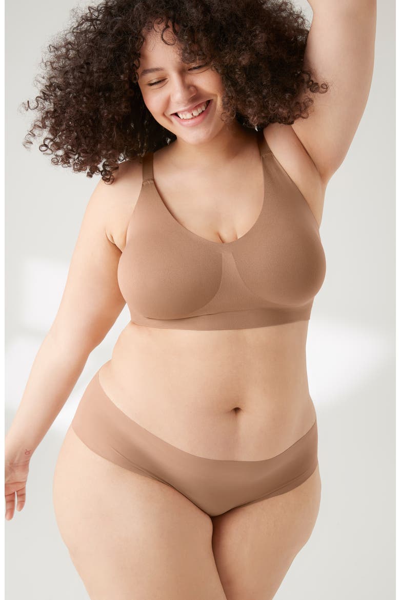 Soft Form V-Neck Adjustable Strap Bralette, Alternate, color, BRONZED