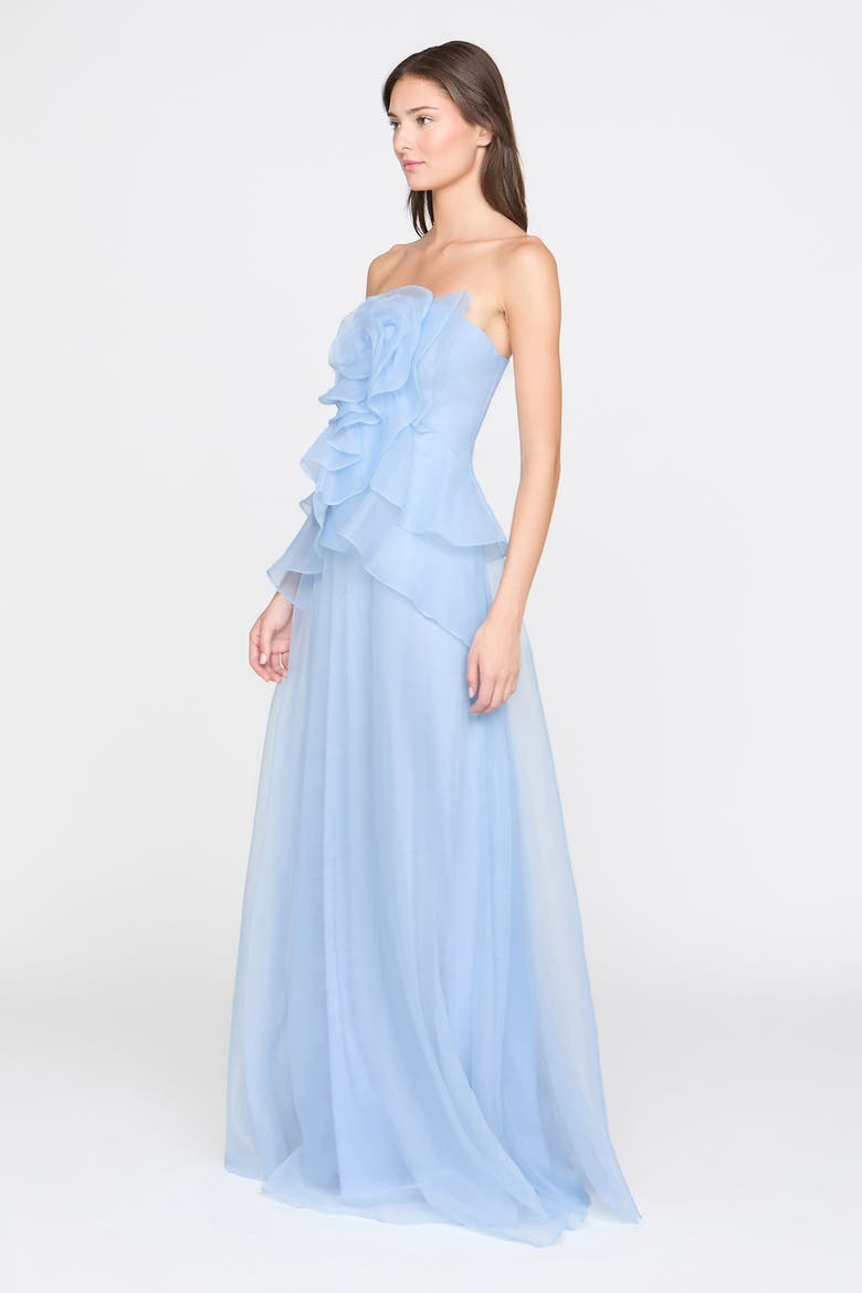 Gilda Draped Rose Gown, Alternate, color, Serenity Blue