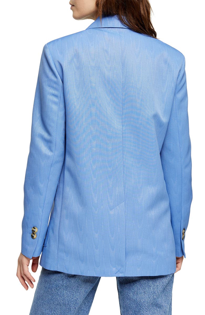 Topshop Moire Grandad Blazer, Alternate, color, 