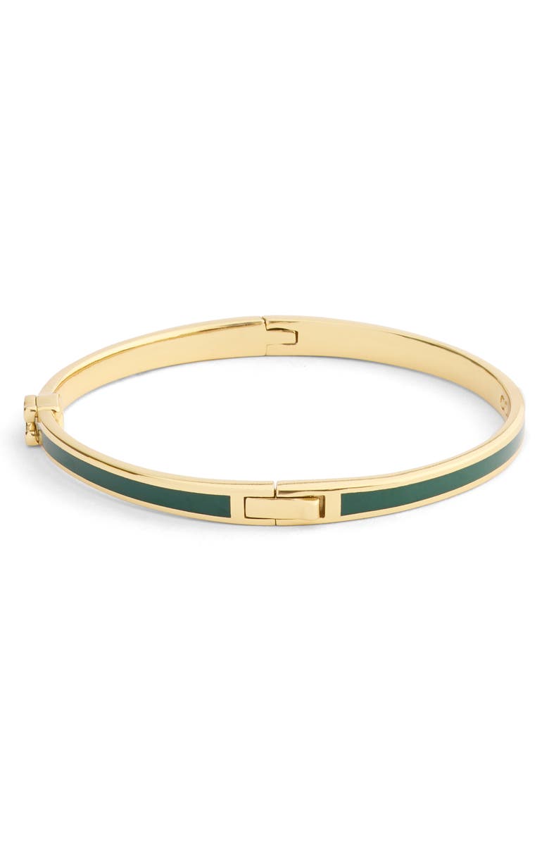 COACH Sculpted C Enamel Boxed Hinge Bangle, Alternate, color, Green