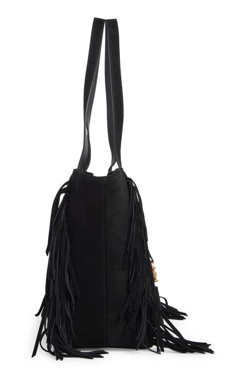 Sam Edelman Pryce East/west Drawstring Leather Tote Bag In Black