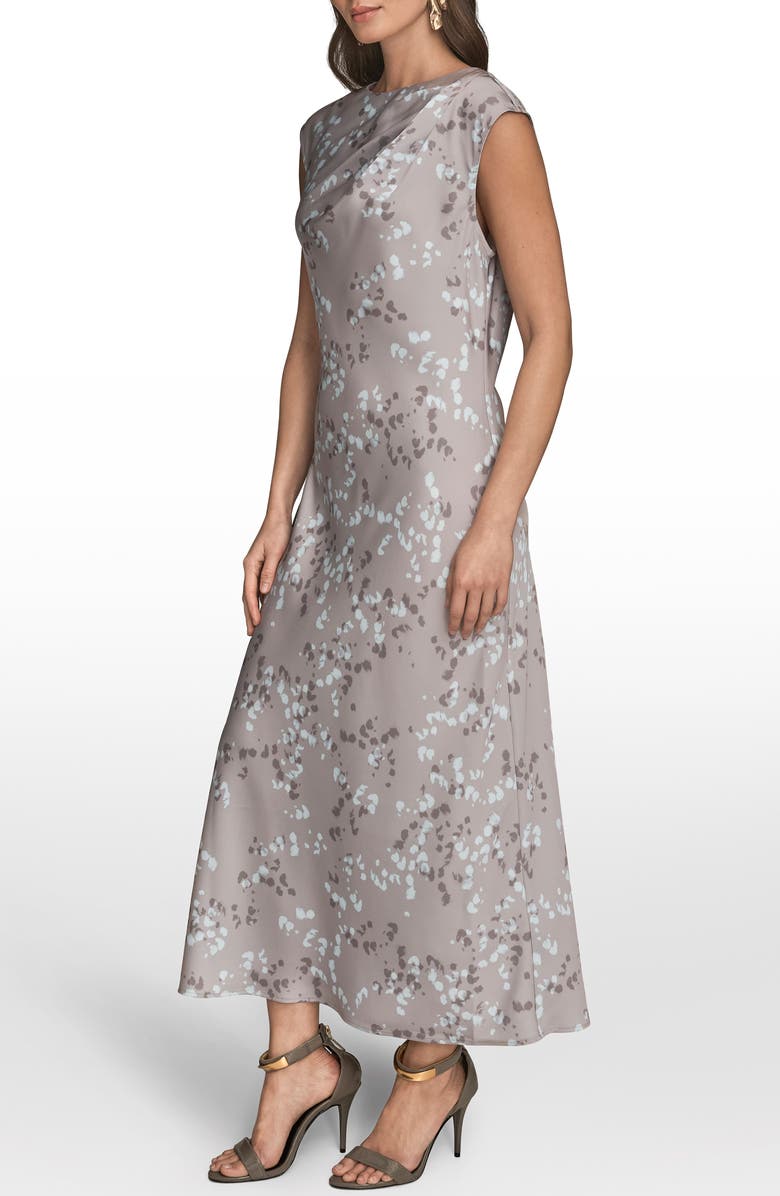 Donna Karan New York Abstract Print Satin Midi Dress, Alternate, color, Driftwood Multi