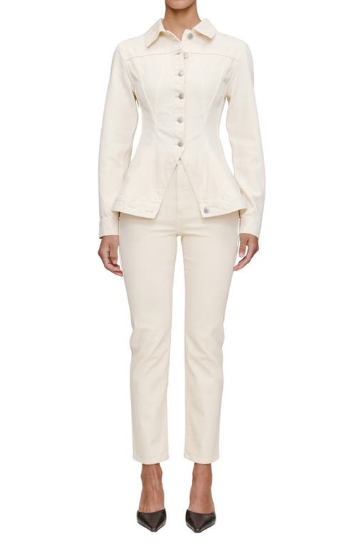 Dl1961 Peplum Denim Jacket In White