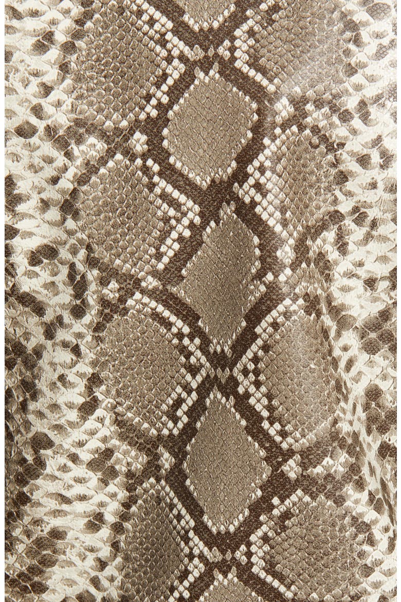 Snake Print Faux Leather Moto Jacket, Alternate, color, TAUPE