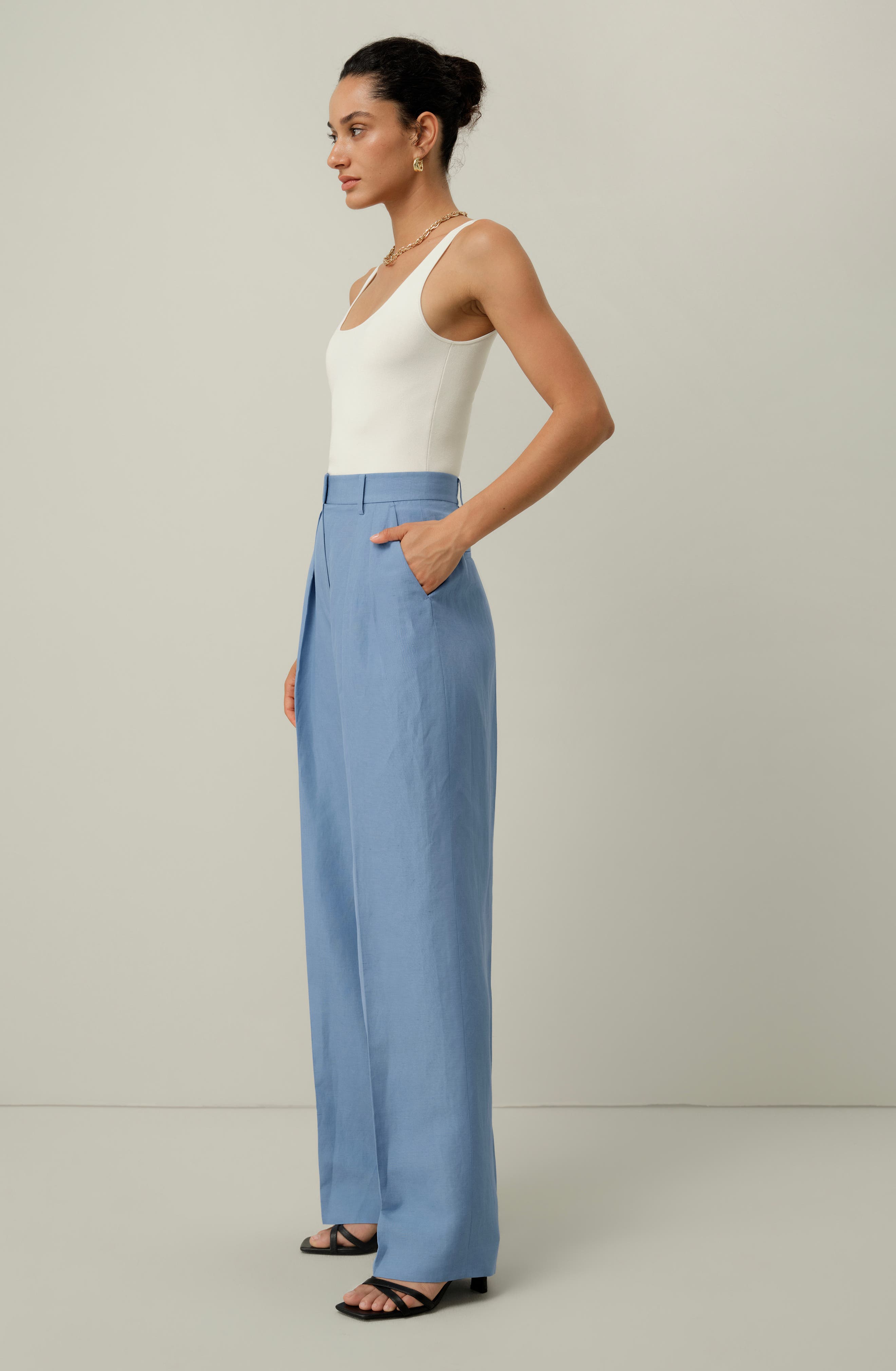 Silk Linen Wide Leg Pant - image 2