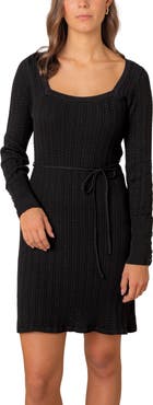 Hope & Henry Organic Square Neck Cable Sweater Dress